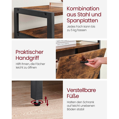 Artikelbild 6 für VASAGLE Schuhschrank, LBS101B01 braun 1 Fachboden 60,0 x 30,0 x 130,0 cm, Artikelnummer 289377