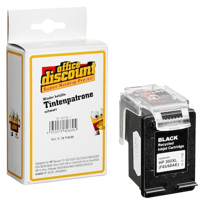 Artikelbild 12 für office discount schwarz Druckerpatrone kompatibel zu HP 302XL (F6U68AE), Artikelnummer 241749