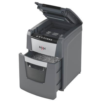 Artikelbild 6 für Rexel Optimum AutoFeed+ 100M Aktenvernichter mit Partikelschnitt P-5, 2 x 15 mm, bis 100 Blatt, schwarz, Artikelnummer 267371