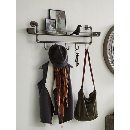 Artikelbild 2 für HAKU Möbel Wandgarderobe 15884 anthrazit Metall 5 Haken 95,0 x 34,0 cm, Artikelnummer 551130