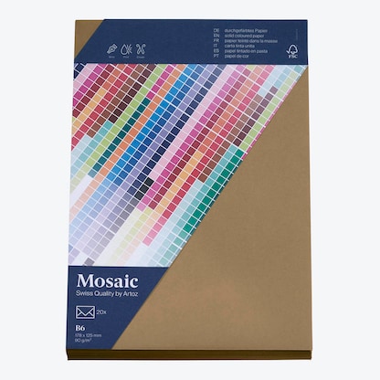 Artikelbild 2 für artoz Briefumschläge Mosaic DIN B6 ohne Fenster natur nassklebend 20 St., Artikelnummer 870057