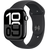 Artikelbild 1 für Apple Watch Series 10 46 mm Aluminium (GPS+Cellular) Sportarmband S/M schwarz, diamantschwarz, Artikelnummer 452551