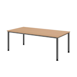 Artikelbild 1 für HAMMERBACHER Orbis höhenverstellbarer Schreibtisch eiche rechteckig, 4-Fuß-Gestell grau 200,0 x 100,0 cm, Artikelnummer 101229