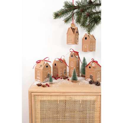 Artikelbild 14 für folia Adventskalender Hygge Dorf natur, weiß, rot, Artikelnummer 508263