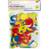 Artikelbild 1 für folia Bastelfilz Zahlen sortiert weiß, gelb, rot, blau, grün 120 St., Artikelnummer 479141