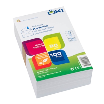 Artikelbild 2 für ÖKI Briefumschläge DIN B6 ohne Fenster weiß nassklebend 100 St., Artikelnummer 892333