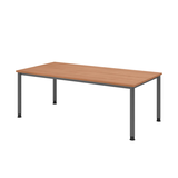 Artikelbild 1 für HAMMERBACHER Orbis höhenverstellbarer Schreibtisch nussbaum rechteckig, 4-Fuß-Gestell grau 200,0 x 100,0 cm, Artikelnummer 101236