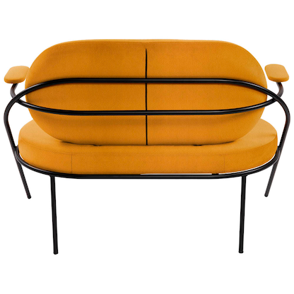 Artikelbild 4 für meet powered by PAPERFLOW 2-Sitzer Sofa SATURNE safran schwarz Kunstleder, 1 St., Artikelnummer 231179