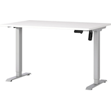 Artikelbild 1 für GERMANIA Boras höhenverstellbarer Schreibtisch weiß rechteckig, T-Fuß-Gestell silber 120,0 x 80,0 cm, Artikelnummer 664419