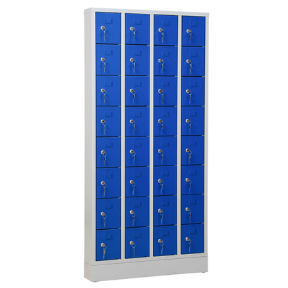 Artikelbild 3 für Gürkan Schließfachschrank lichtgrau, enzianblau 110298, 32 Schließfächer 80,0 x 15,0 x 168,0 cm, Artikelnummer 561074