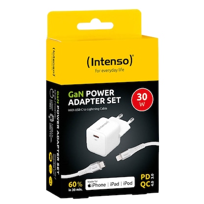 Artikelbild 4 für Intenso W30C + C315L Lightning-Kabel GaN-Ladeadapter weiß, 30 Watt, Artikelnummer 514376