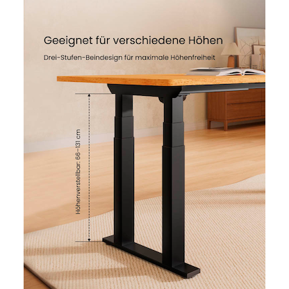Artikelbild 5 für FlexiSpot E7 Plus elektrisch höhenverstellbares Schreibtischgestell schwarz ohne Tischplatte, Kufen-Gestell schwarz 99,0 - 159,0 x 68,0 cm, Artikelnummer 656516