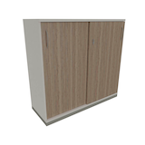 Artikelbild 1 für fm Schiebetürenschrank Sidney, 4260429765744 weiß, eiche natur 2 Fachböden 120,0 x 44,2 x 113,3 cm, Artikelnummer 412811