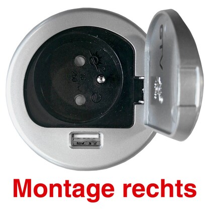 Artikelbild für Kerkmann Move 1-fach Tischsteckdose 1,9 m silber mit USB-Buchse, Artikelnummer 852626