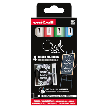 Artikelbild 23 für uni-ball Chalk PWE-5M Kreidemarker farbsortiert 1,0 - 2,0 mm, 4 St., Artikelnummer 932988