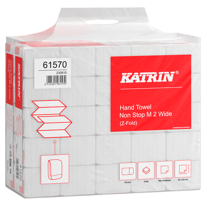 Artikelbild 3 für KATRIN Papierhandtücher 61570 Non Stop M2 wide Interfold-Falzung 2-lagig 4.000 Tücher, Artikelnummer 533491