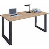 Artikelbild 1 für VCM my office Lona Schreibtisch sonoma-eiche rechteckig, U-Fuß-Gestell schwarz 160,0 x 80,0 cm, Artikelnummer 270068