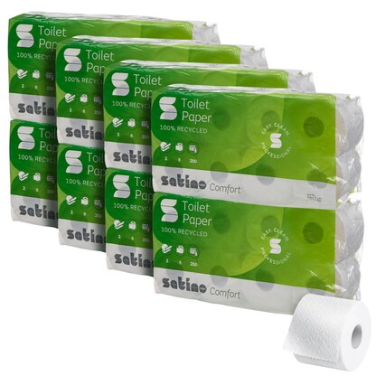 Artikelbild 2 für Satino Toilettenpapier comfort 2-lagig Recyclingpapier, 64 Rollen, Artikelnummer 423785