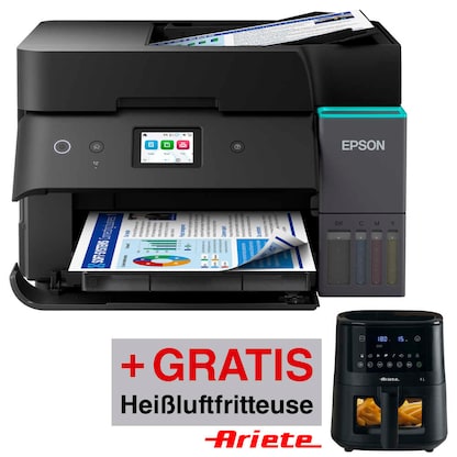 Artikelbild 13 für AKTION: EPSON EcoTank ET-4950 4 in 1 Tintenstrahl-Multifunktionsdrucker schwarz + GRATIS Ariete Airy Fryer 4 L Heißluftfritteuse mit 60 Euro CashBack, Artikelnummer 708079