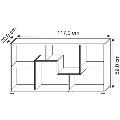 Artikelbild 5 für VCM my home Bücherregal Pintal schwarz 117,0 x 20,0 x 62,0 cm, Artikelnummer 518114