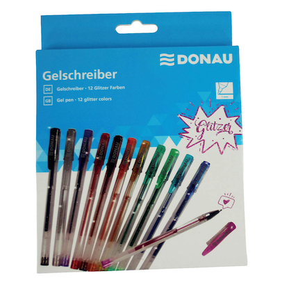 Artikelbild 2 für DONAU Glitzer Gelschreiber transparent 1,0 mm, Schreibfarbe: farbsortiert, 12 St., Artikelnummer 687407