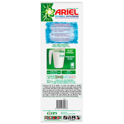 Artikelbild 5 für ARIEL UNIVERSAL+ Waschmittel Pulver, 4,95 kg, Artikelnummer 526966