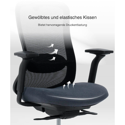 Artikelbild 8 für FlexiSpot Bürostuhl YZ04O Stoff orange, Gestell weiß, Artikelnummer 656458