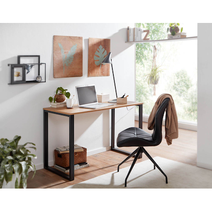 Artikelbild 3 für WOHNLING Schreibtisch eiche rechteckig, U-Fuß-Gestell schwarz 120,0 x 60,0 cm, Artikelnummer 909711