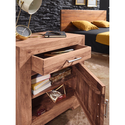 Artikelbild 7 für WOHNLING Nachttisch Massivholz akazie 50,0 x 40,0 x 60,0 cm, Artikelnummer 905473