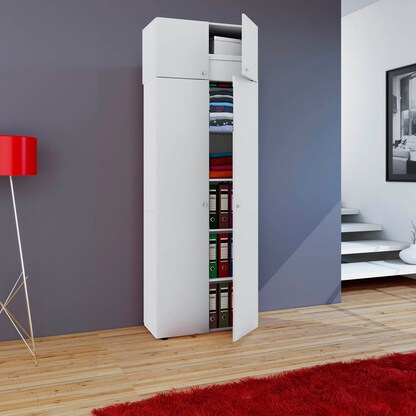 Artikelbild 4 für VCM my office Aktenschrank Vandol, 912192 weiß 4 Fachböden 70,0 x 40,0 x 218,0 cm, Artikelnummer 348264