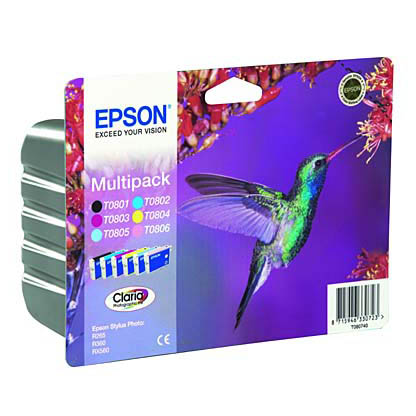 Artikelbild 2 für EPSON T0807 schwarz, cyan, magenta, gelb, light cyan, light magenta Druckerpatronen, 6er-Set, Artikelnummer 868406