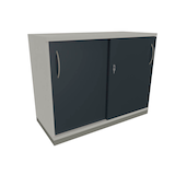 Artikelbild 1 für fm Schiebetürenschrank Sidney, 4260429765713 weiß, lavagrau 1 Fachboden 100,0 x 44,2 x 78,1 cm, Artikelnummer 412777