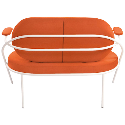 Artikelbild 4 für meet powered by PAPERFLOW 2-Sitzer Sofa SATURNE rost weiß Kunstleder, 1 St., Artikelnummer 231207