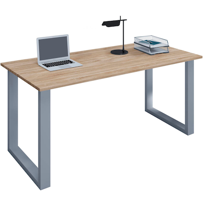 Artikelbild für VCM my office Lona Schreibtisch sonoma-eiche rechteckig, U-Fuß-Gestell silber 160,0 x 80,0 cm, Artikelnummer 270019