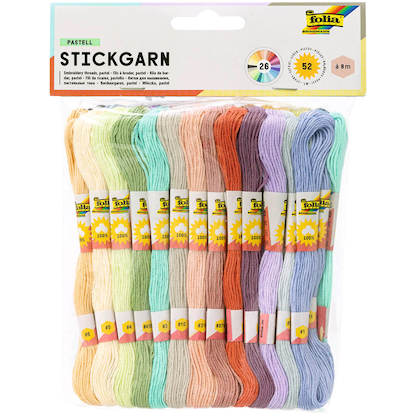 Artikelbild 2 für folia Garn zum Sticken Pastell matt pastellfarben 1,0 mm x 8,0 m, Artikelnummer 963337