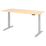 Artikelbild 1 für HAMMERBACHER XMKA19 elektrisch höhenverstellbarer Schreibtisch ahorn rechteckig, C-Fuß-Gestell silber 180,0 x 80,0 cm, Artikelnummer 837981