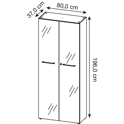 Artikelbild 2 für GERMANIA Aktenschrank Monteria, 4204-242 navarra-eiche, weiß 4 Fachböden 80,0 x 37,0 x 196,0 cm, Artikelnummer 121337