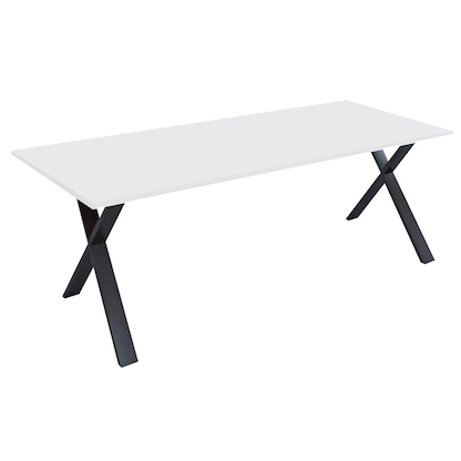 Artikelbild für VCM my office Lona Schreibtisch weiß rechteckig, X-Fuß-Gestell schwarz 160,0 x 80,0 cm, Artikelnummer 270276