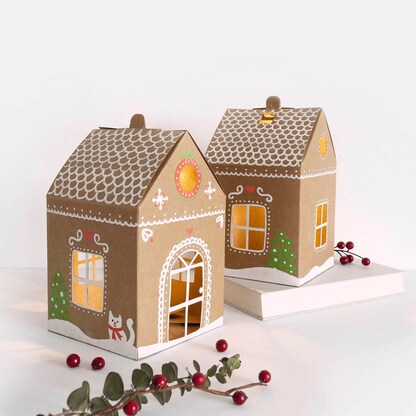 Artikelbild 3 für folia Faltschachteln Lebkuchenhäuschen beige 6 St., Artikelnummer 794995