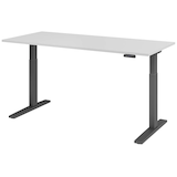 Artikelbild 1 für HAMMERBACHER XMKA19 elektrisch höhenverstellbarer Schreibtisch lichtgrau rechteckig, C-Fuß-Gestell grau 180,0 x 80,0 cm, Artikelnummer 543112
