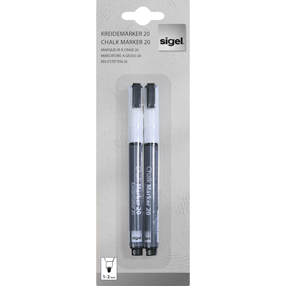 Artikelbild 16 für SIGEL 20 Kreidemarker weiß 1,0 - 2,0 mm, 2 St., Artikelnummer 282520