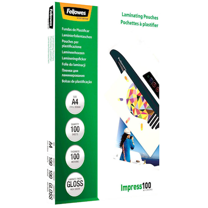 Artikelbild 7 für 100 Fellowes Impress100 Laminierfolien glänzend für A4 100 micron, Artikelnummer 306787