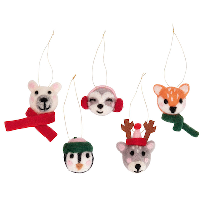 Artikelbild für folia Deko-Anhänger Filzkugeln Wintertiere mehrfarbig, Artikelnummer 508182