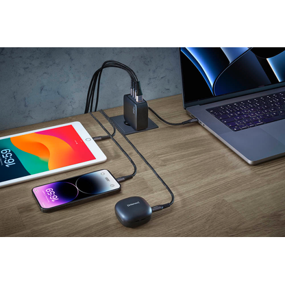 Artikelbild 2 für Intenso W140A3C + C520C USB-C Kabel GaN-Ladeadapter weiß, 140 Watt, Artikelnummer 514387