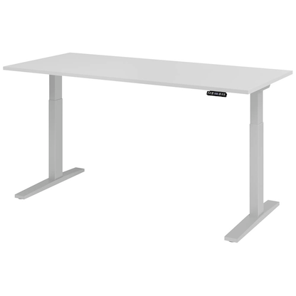Artikelbild 10 für HAMMERBACHER XMKA19 elektrisch höhenverstellbarer Schreibtisch lichtgrau rechteckig, C-Fuß-Gestell silber 180,0 x 80,0 cm, Artikelnummer 837950