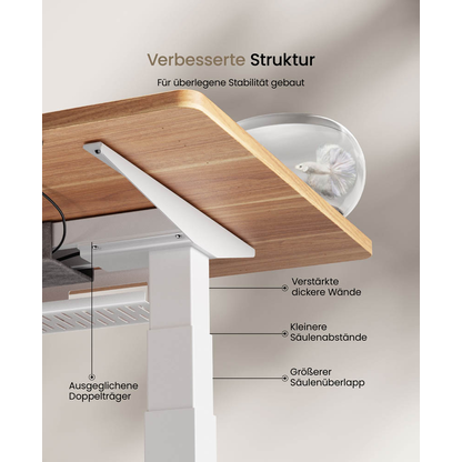 Artikelbild 6 für FlexiSpot E7 Pro elektrisch höhenverstellbares Schreibtischgestell weiß ohne Tischplatte, C-Fuß-Gestell weiß 110,0 - 190,0 x 68,0 cm, Artikelnummer 656649