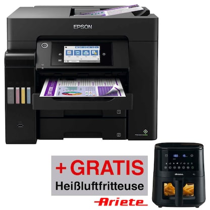 Artikelbild 22 für AKTION: EPSON EcoTank ET-5855 4 in 1 Tintenstrahl-Multifunktionsdrucker schwarz + GRATIS Ariete Airy Fryer 4 L Heißluftfritteuse mit 150 Euro CashBack, Artikelnummer 708137