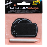 Artikelbild 1 für folia Geschenkanhänger schwarz Tafelfolien Anhänger inkl. Specksteinstift Ø 5,5 cm 6 St., Artikelnummer 963126