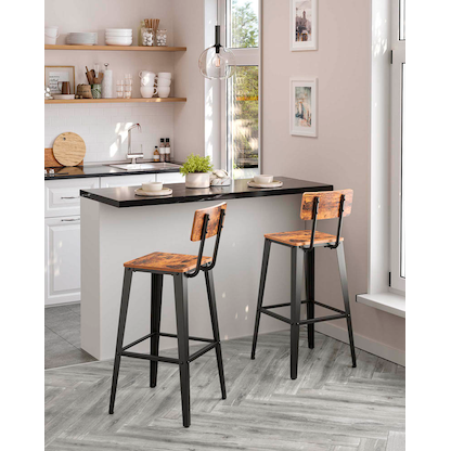 Artikelbild 3 für 2 VASAGLE Barhocker LBC078B01 braun, Artikelnummer 289979