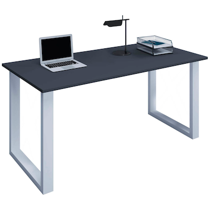 Artikelbild für VCM my office Lona Schreibtisch anthrazit rechteckig, U-Fuß-Gestell silber 160,0 x 80,0 cm, Artikelnummer 270237